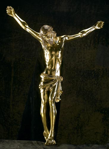 Arte contemporanea, artisti contemporanee, sculture tradizionali in ottone bagnato in oro, sculture in ottone