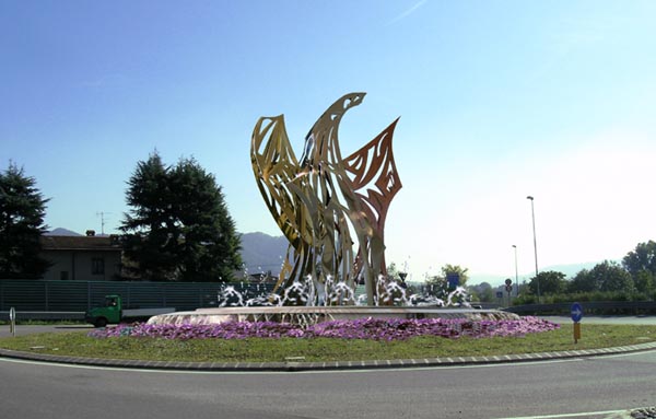 Arte contemporanea, corten e acciaio lucidato a specchio, artisti contemporanee, sculture moderne, moderne in acciaio, sculture contemporaneo, scultura in ferro